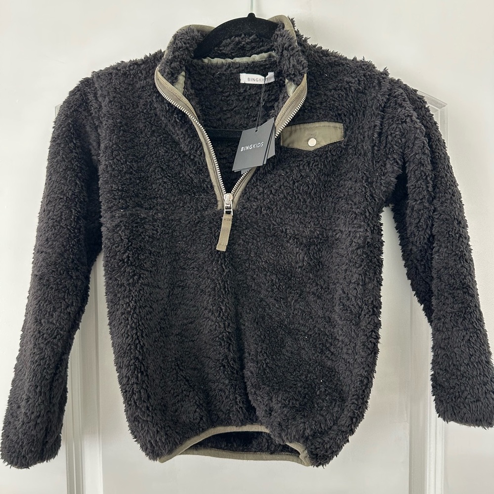Anine Bing Kids Charcoal Fleece Hoodie